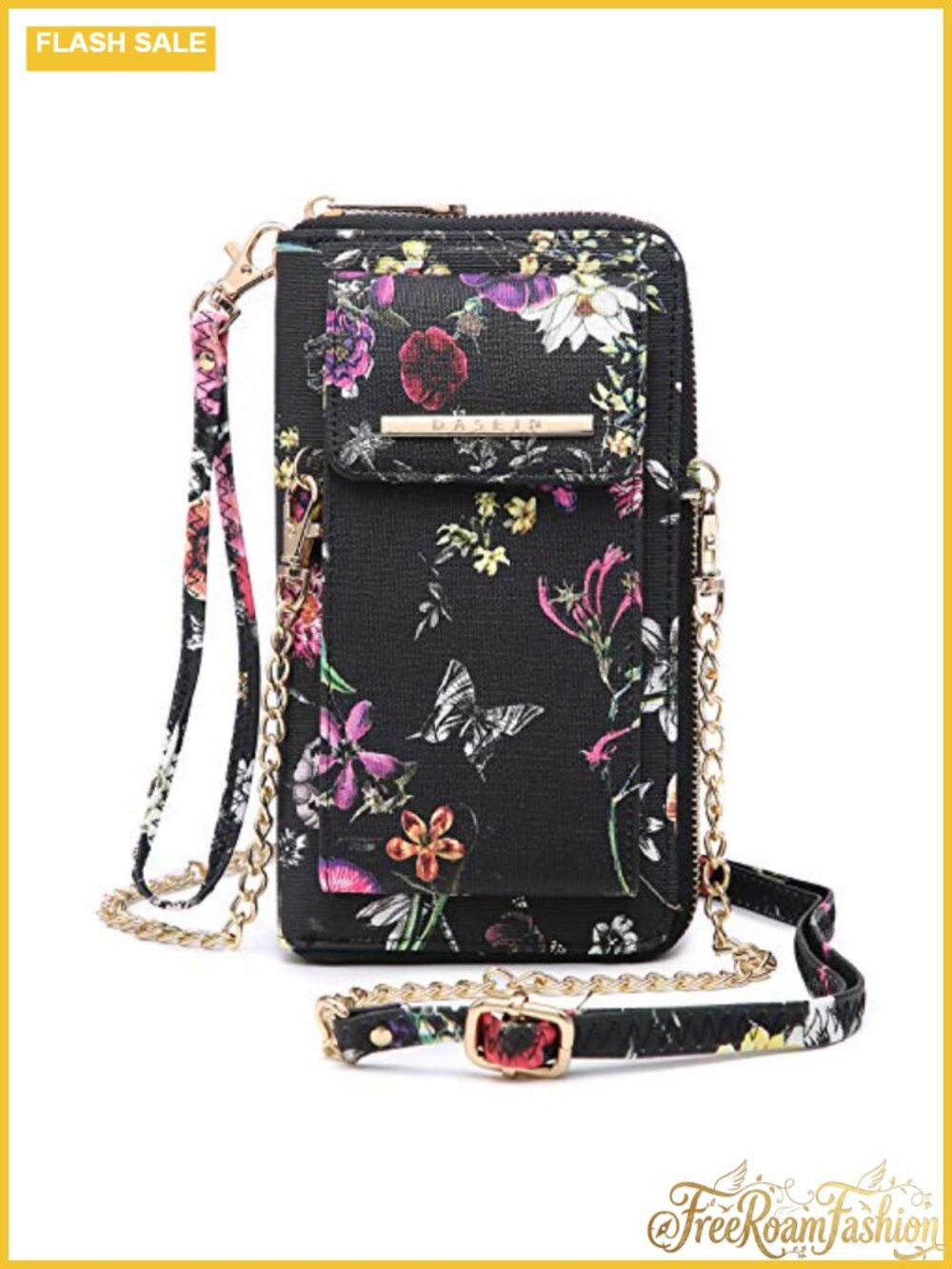 Vegan Leather Crossbody Phone Wallet Wristlet Purse